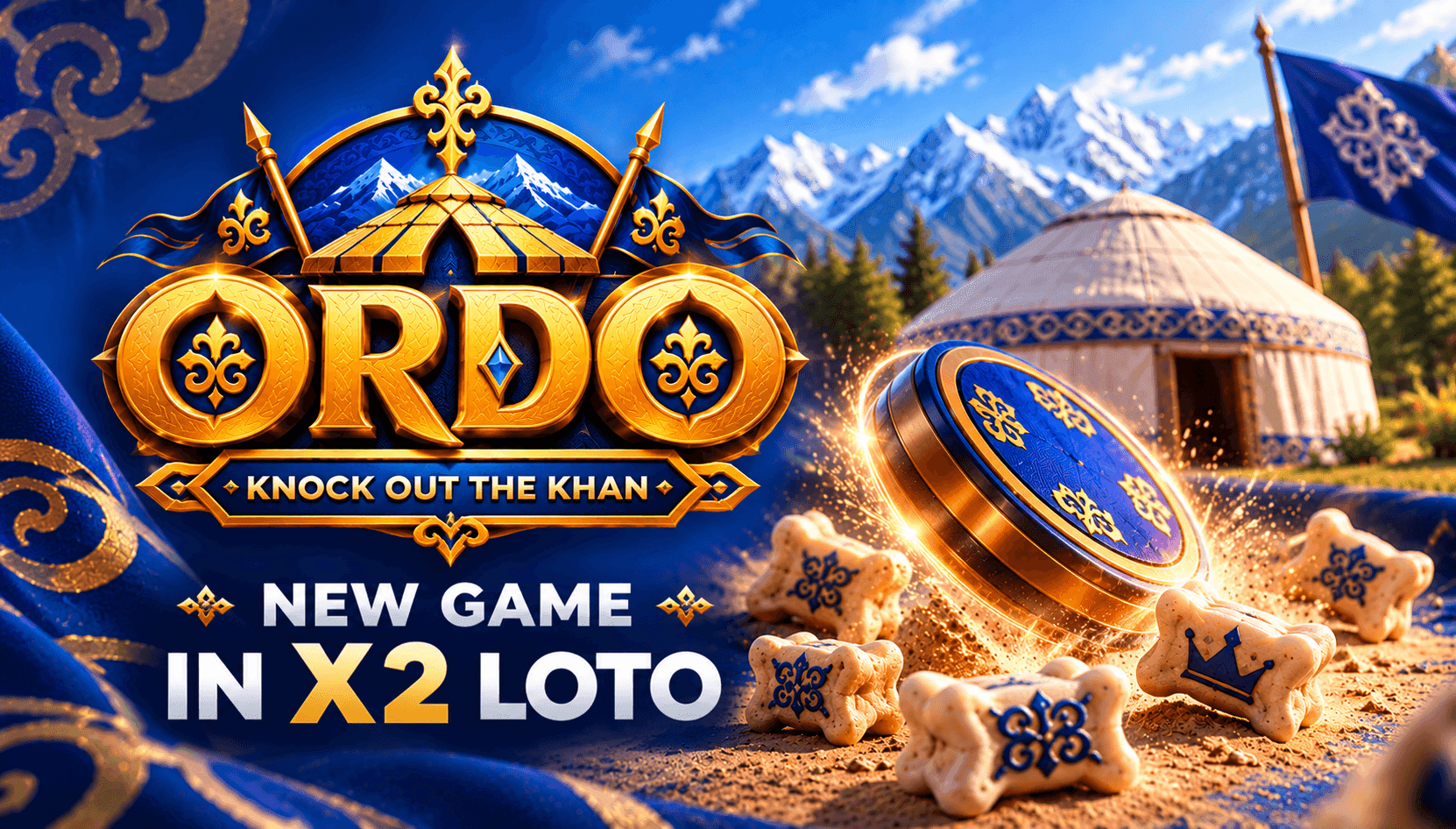 ORDO — Knock Out the Khan, a new X2 LOTO online game inspired by the traditional Kyrgyz game Ordo, featuring chükö, SAKA and KHAN.